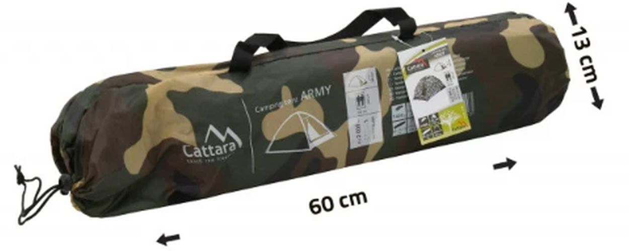 Cort 2 Persoane CATTARA Army, PU2000mm - TT13352, 200x120x100cm