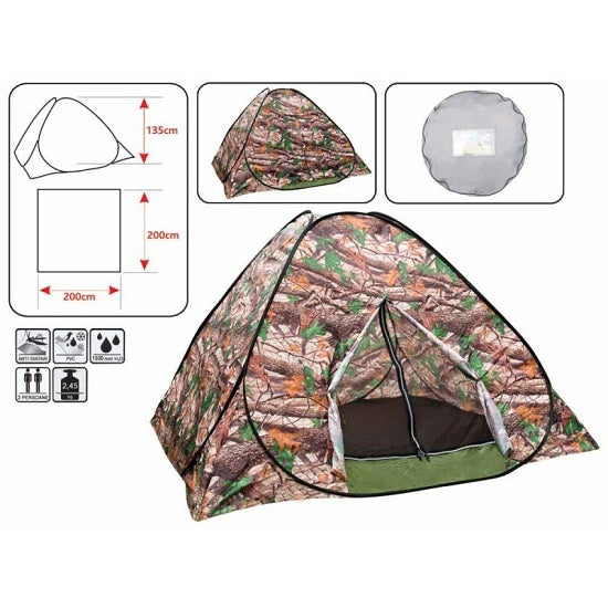 Cort Baracuda T4 2 persoane camuflaj maro