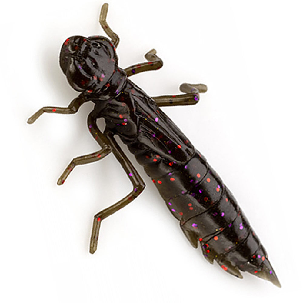 Creatura FISHUP Dragonfly, 3cm, Green Pumpkin Brown Red &amp; Purple, 10buc/pac
