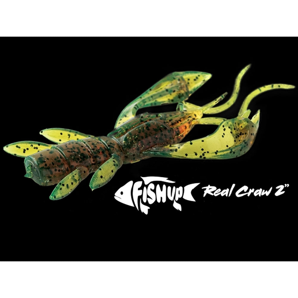Creatura FISHUP Real Craw, 5cm, Caramel Green and Black, 7buc/pac