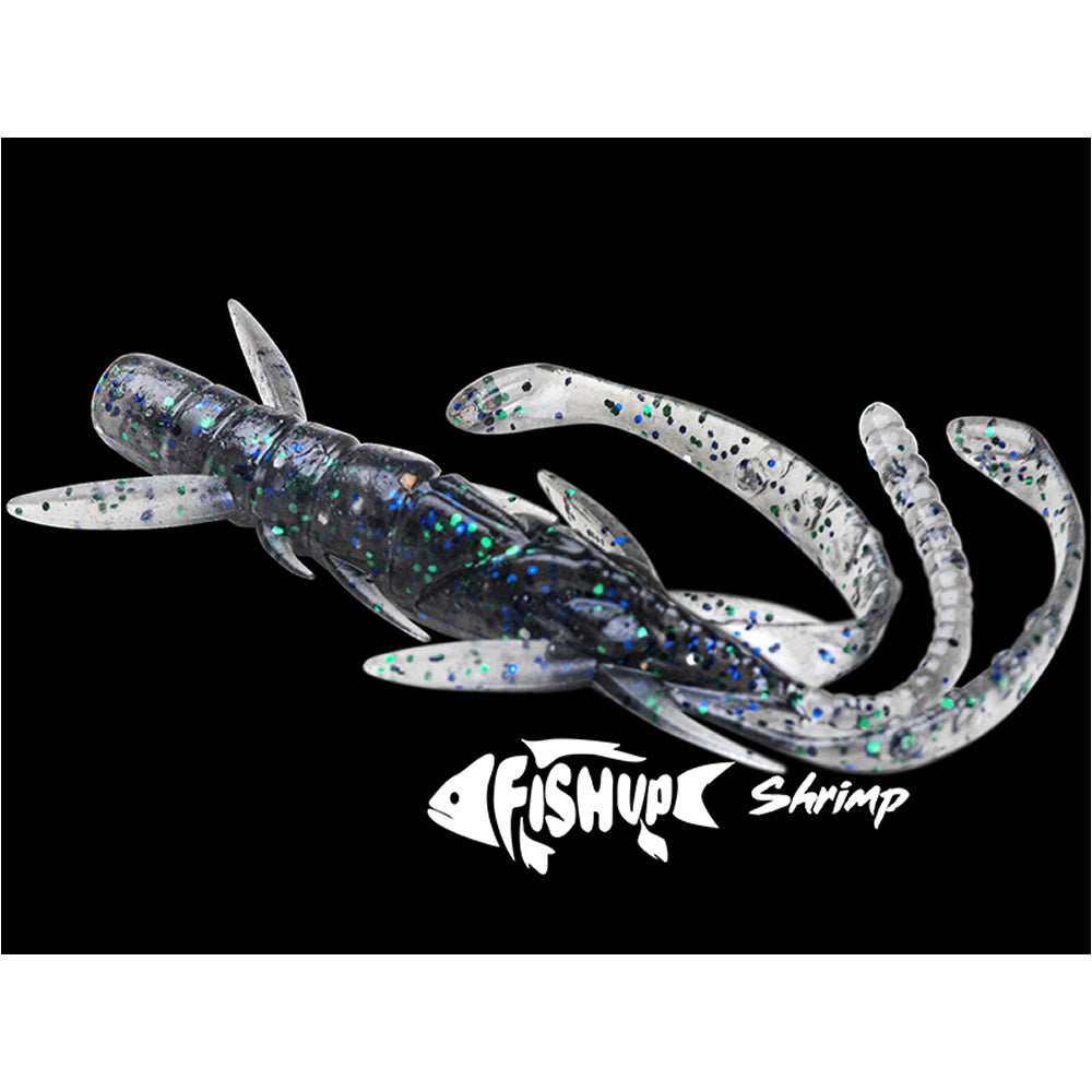 Creatura FISHUP Shrimp 7.6cm, Green Pumpkin Red and Black, 9buc/pac