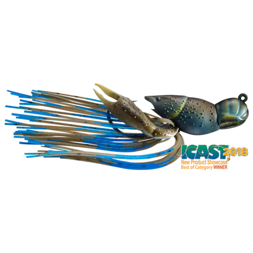 Creatura Live Target Hollow Crawfish Jig, Mud / Blue, 4.5cm, 14g
