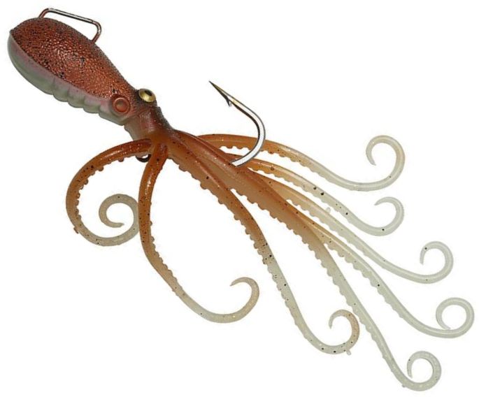 Creatura SAVAGE GEAR 3D Octopus, Brown Glow, 70g, 15cm, 1buc/pac