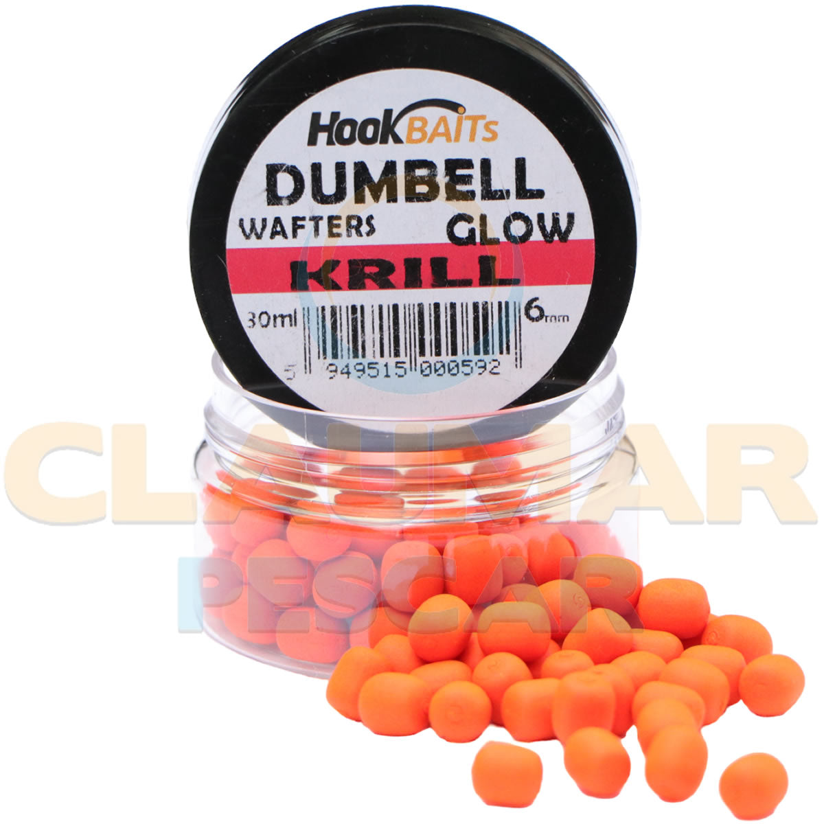Critic Echilibrat Hook Baits Dumbell Wafters Glow Krill 30ml