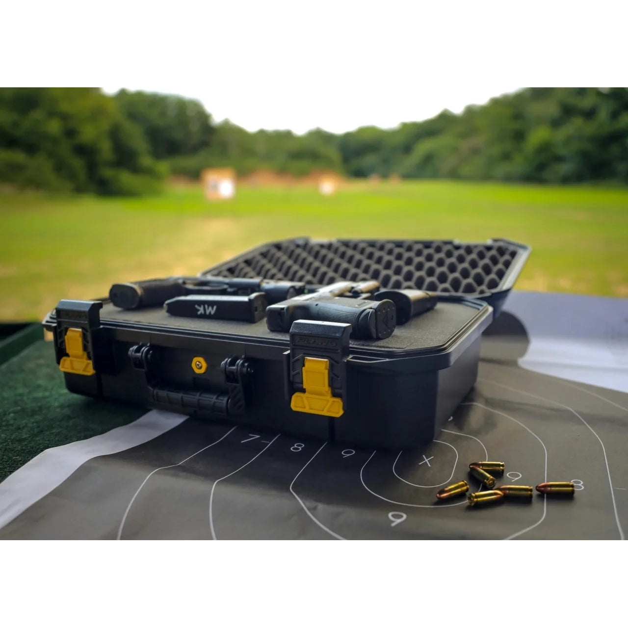 Cutie Transport Pistol PLANO All Weather2 Pistol Case, X Large, capacitate 4 pistoale