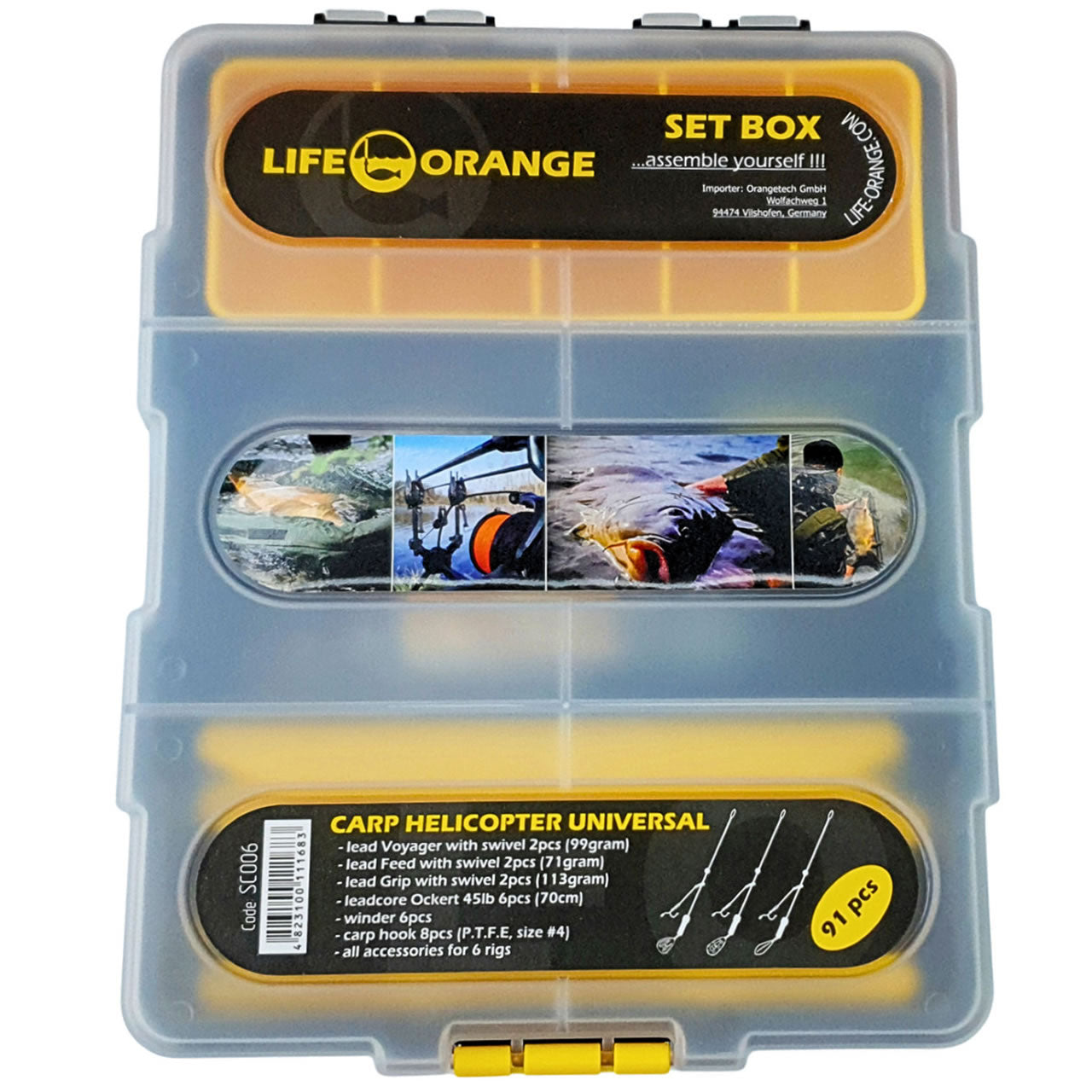 Cutie cu Accesorii Crap Orange Carp Helicopter Universal 91 Accesorii