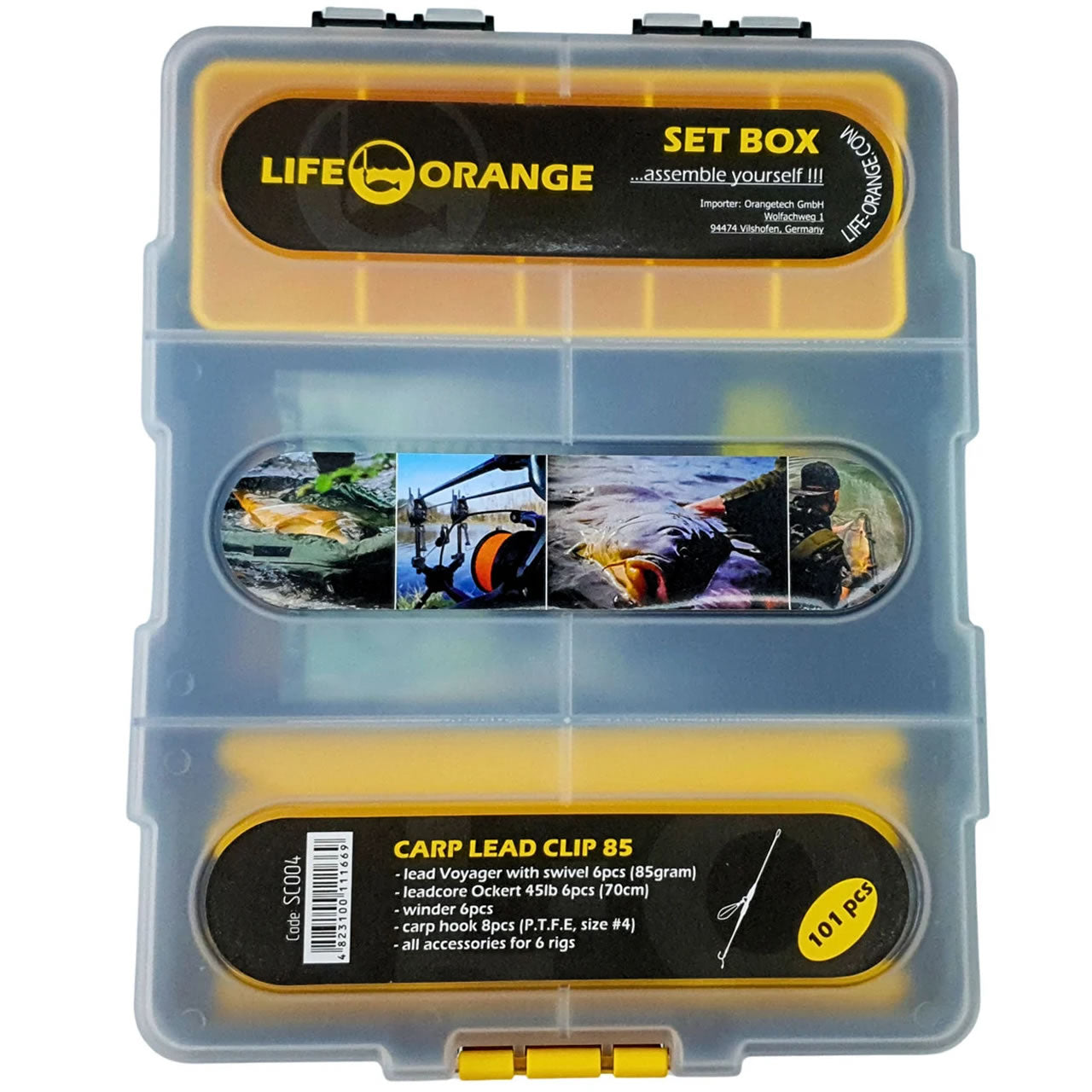Cutie cu Accesorii Crap Orange Carp Lead Clip 85, 101 Accesorii