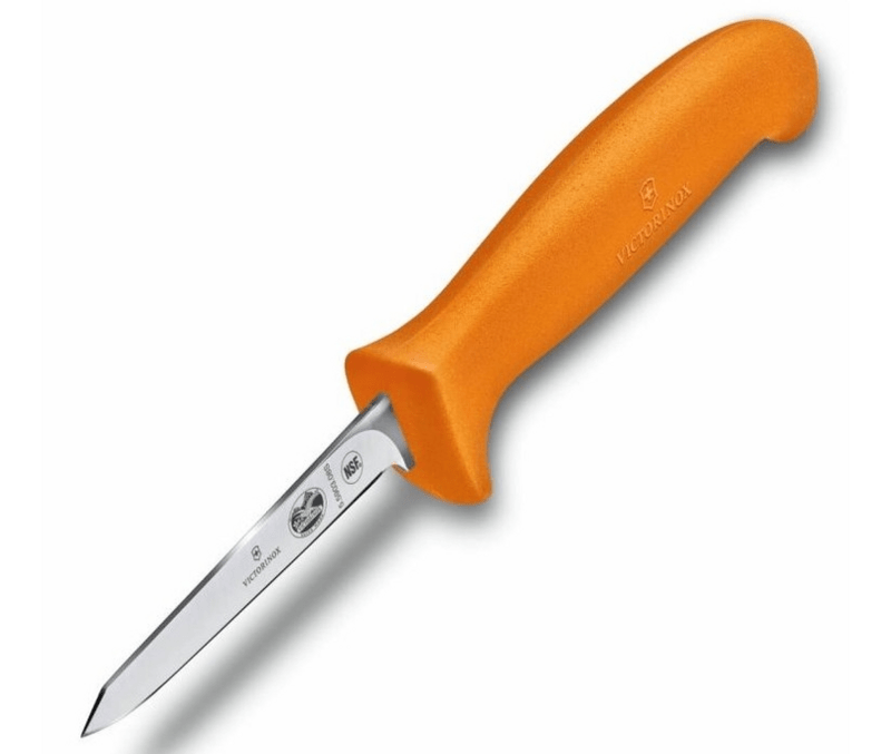 Cutit Bucatarie Victorinox Fibrox Poultry Knife, Safety Nose, 8cm, Portocaliu