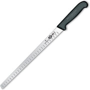 Cutit Bucatarie Victorinox Fibrox Salmon Knife, Lama Gofrata 30cm, Negru
