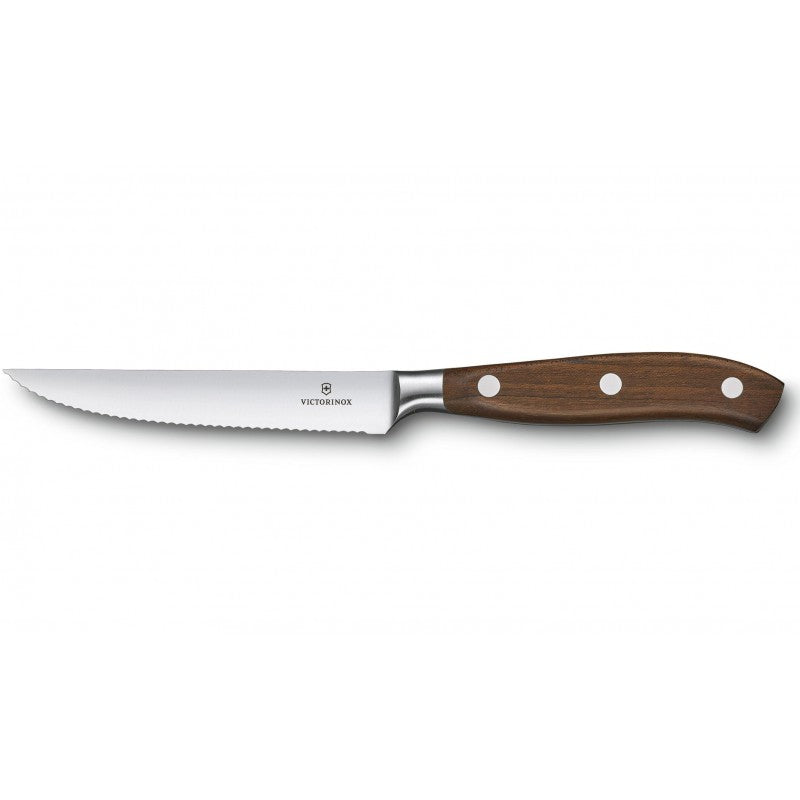 Cutit Bucatarie Victorinox Grand Maître Wood, Lama Zimtata 12cm, Maro, Cutie Cadou
