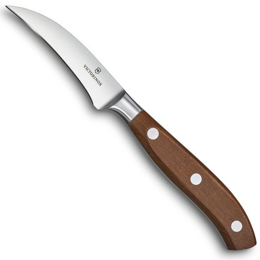 Cutit Bucatarie Victorinox Grand Maître Wood Shaping Knife, Lama Curbata 8cm, Maro, Cutie Cadou