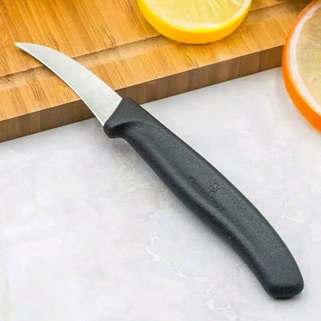 Cutit Bucatarie Victorinox Swiss Classic Penru Decojit, Lama Zimtata 6cm, Negru