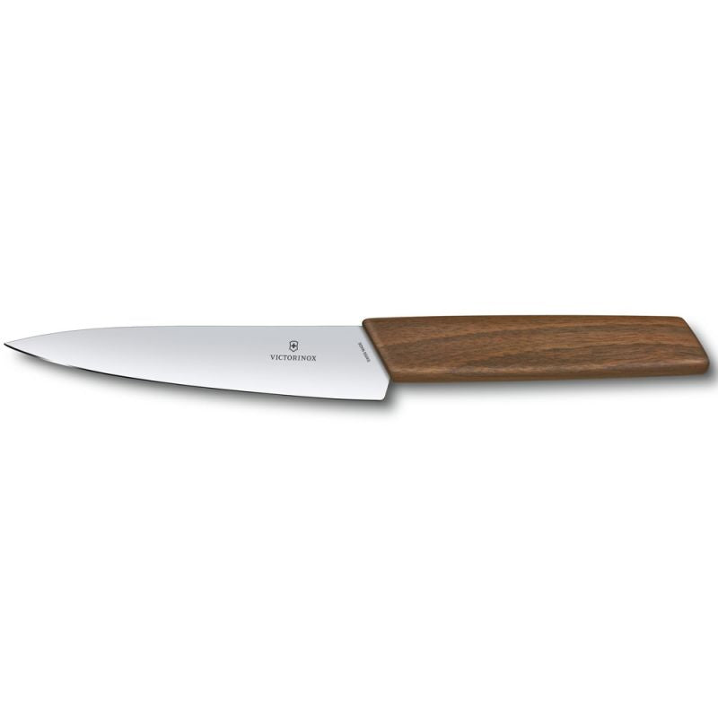 Cutit Bucatarie Victorinox Swiss Modern Knife, Lama 15cm, Lemn Nuc, Cutie Cadou
