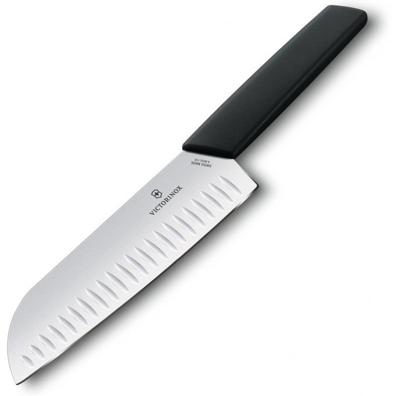 Cutit Bucatarie Victorinox, Swiss Modern Santoku Knife, Lama Gofrata 17cm, Negru, Blister