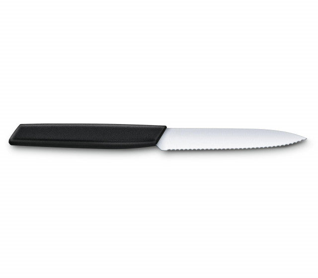 Cutit Bucatarie Victorinox, Swiss Paring Modern Knife, Lama Zimtata 10cm, Negru