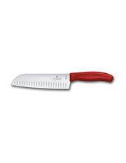 Cutit Bucatarie Victorinox SwissClassic Santoku Knife, Lama Gofrata 17cm, Rosu, Cutie Cadou