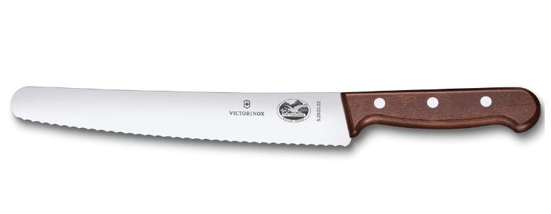 Cutit Bucatarie Victorinox Wood Bread and Pastry Knife, Lama Zimtata 22cm, Maro, Cutie Cadou