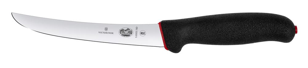 Cutit Dezosat Victorinox, Boning Knife, Fibrox, Saftey Grip, Lama Curbata 15cm, Negru/Rosu