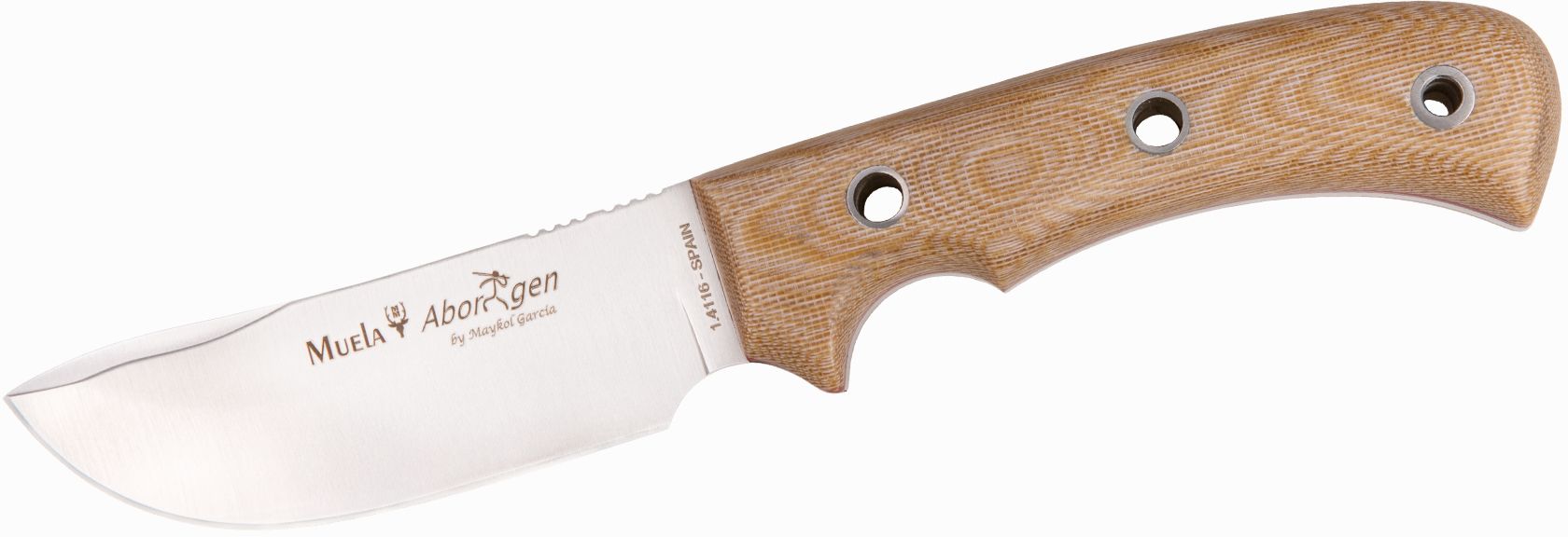 Cutit MUELA 120mm ABORIGEN-12D, Full Tang Blade, Olive Wood Scales