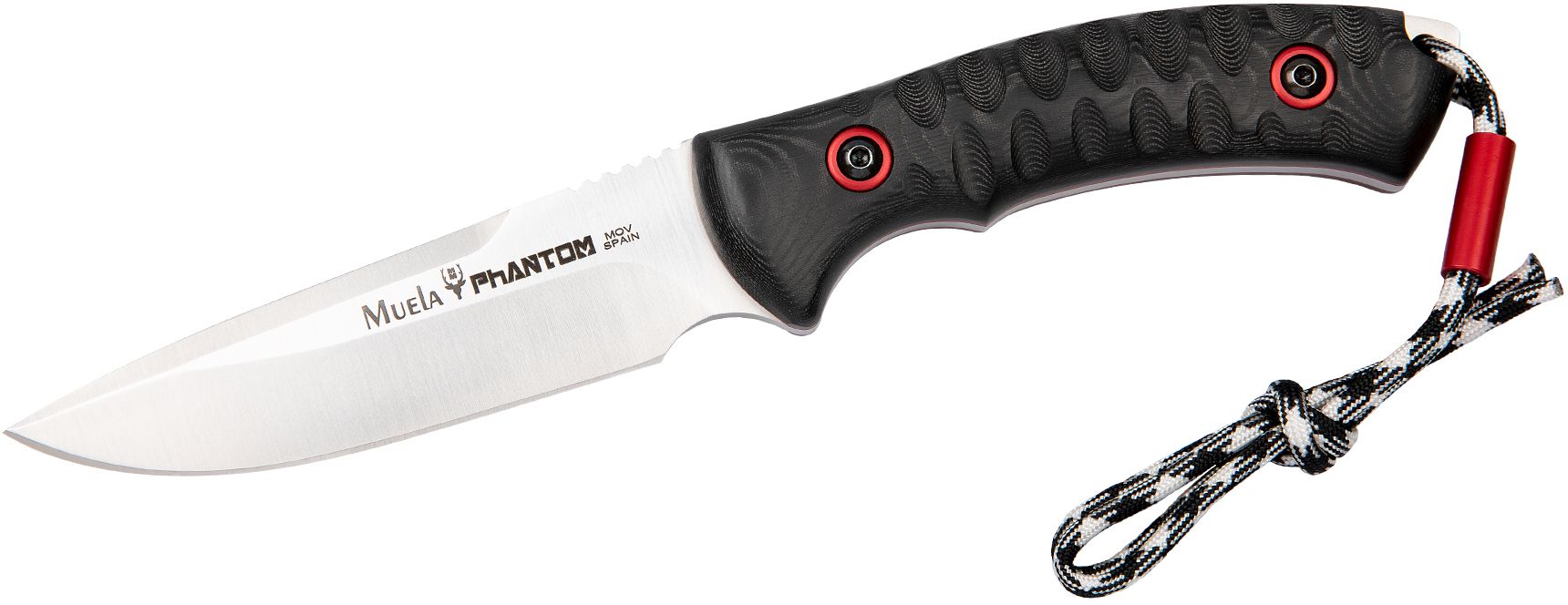 Cutit MUELA 120mm PHANTOM-12W Full Tang Blade, Micarta Black And Red In Between With Paracord