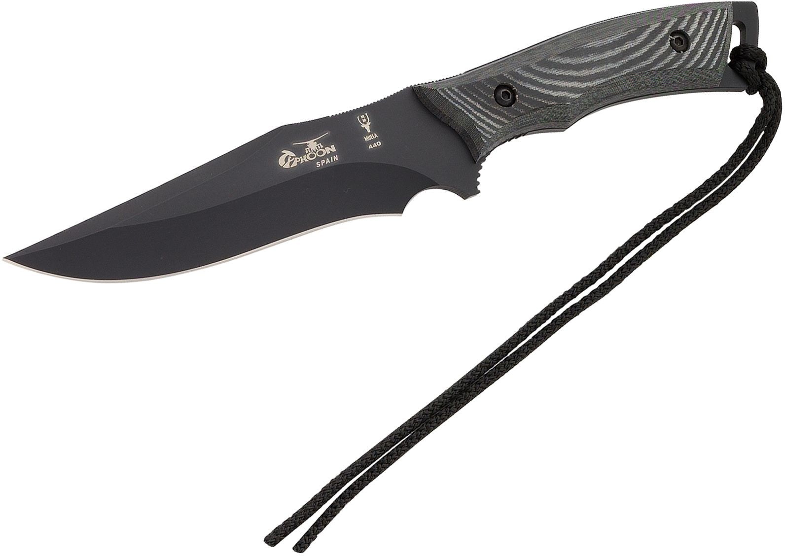Cutit MUELA 150mm Full, Tang Teflon Coating Blade, Black Micarta Scales
