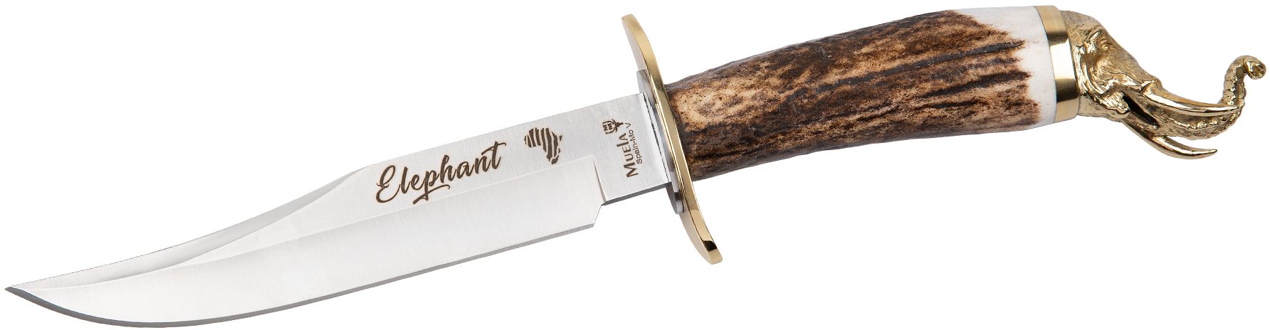 Cutit MUELA 160mm Blade ELEPHANT-16BF, Stag Deer Handle, Brass Guard And Elephant Head Cap