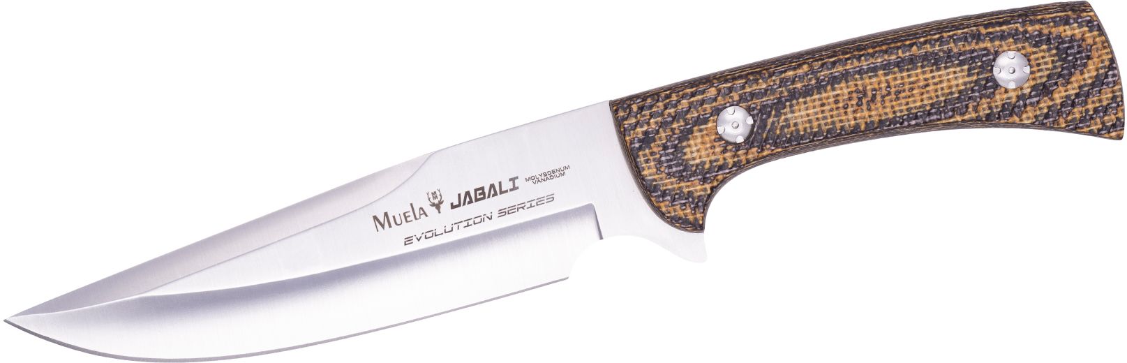 Cutit MUELA 170mm Full Tang Blade JABALI-17E, Brown Mustard Jute MICARTA Handle