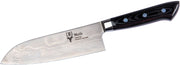 Cutit MUELA 170mm Full Tang Blade SANTOKU-17DAM.M, Damascus VG10, Black Micarta Scales