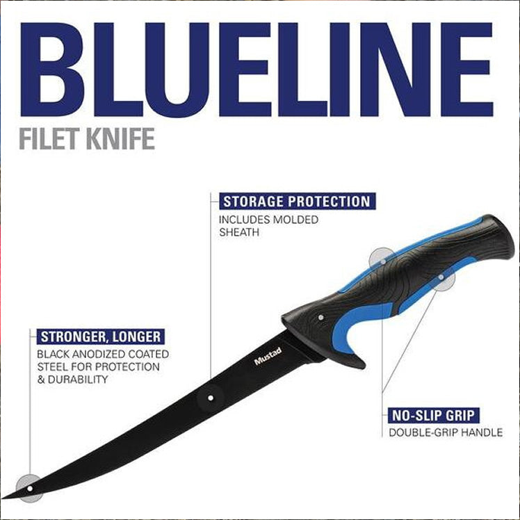 Cutit MUSTAD pentru Filetat, Lama Teflonata 17.8cm + Teaca