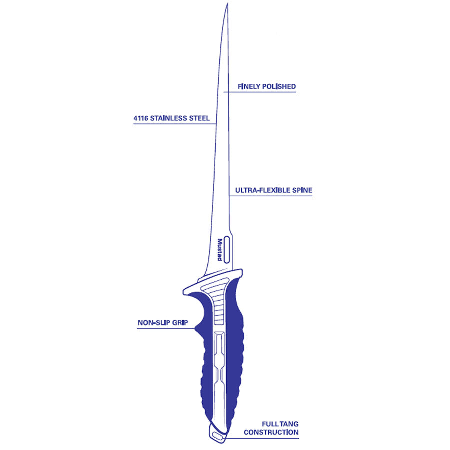 Cutit MUSTAD pentru Filetat Ultra Flex Fillet 23cm + Teaca