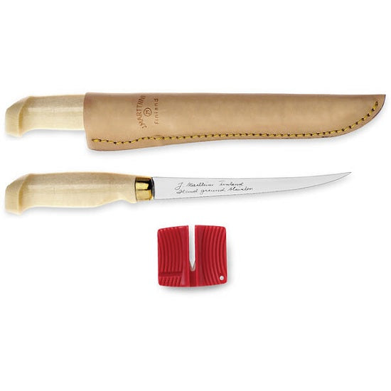 Cutit Marttiini Finlander + Dispozitiv Ascutire, Lama 15cm