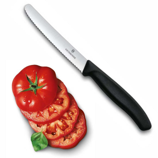 Cutit VICTORINOX Swiss Classic Tomato and Table Knife 11cm, Negru