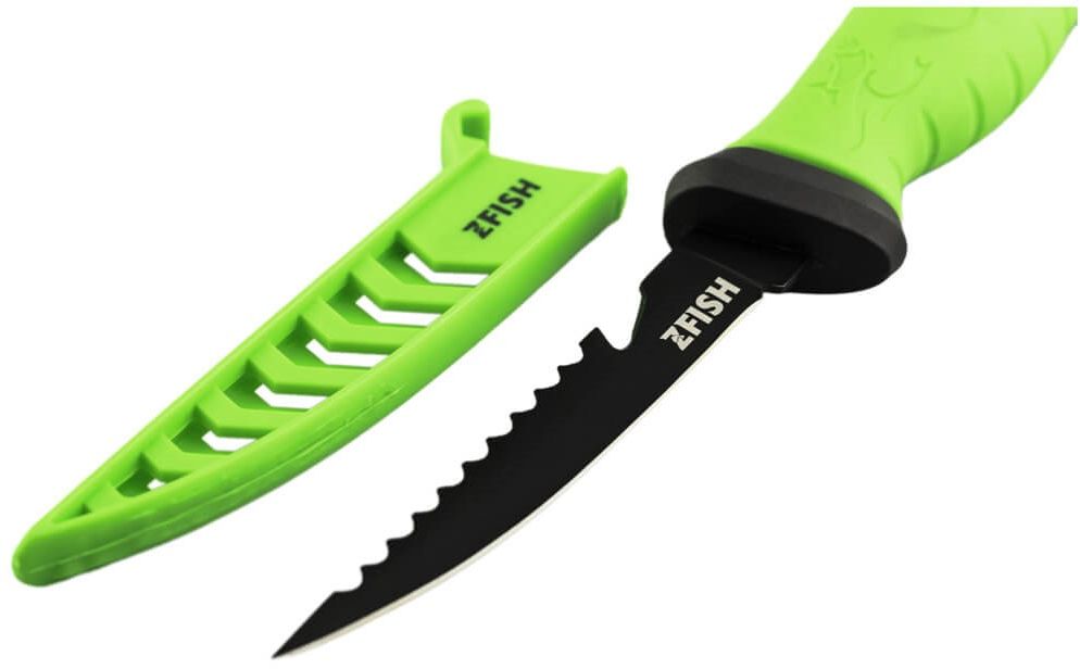 Cutit Zfish Fillet Knife Fishing Predator, Negru-Verde, 12.5cm