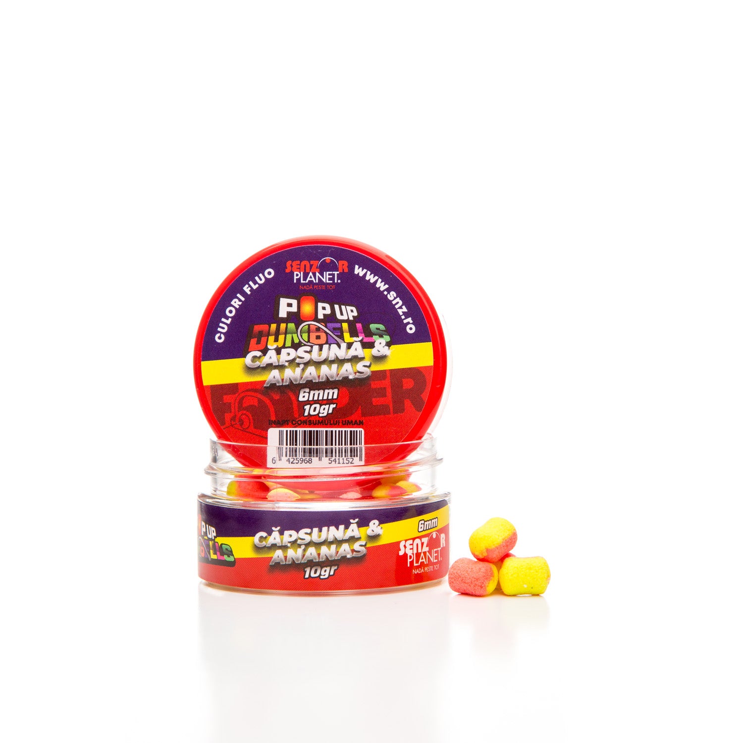 DUMBELLS BICOLOR SENZOR METHOD FEEDER CAPSUNA &amp; ANANAS 6mm 10g