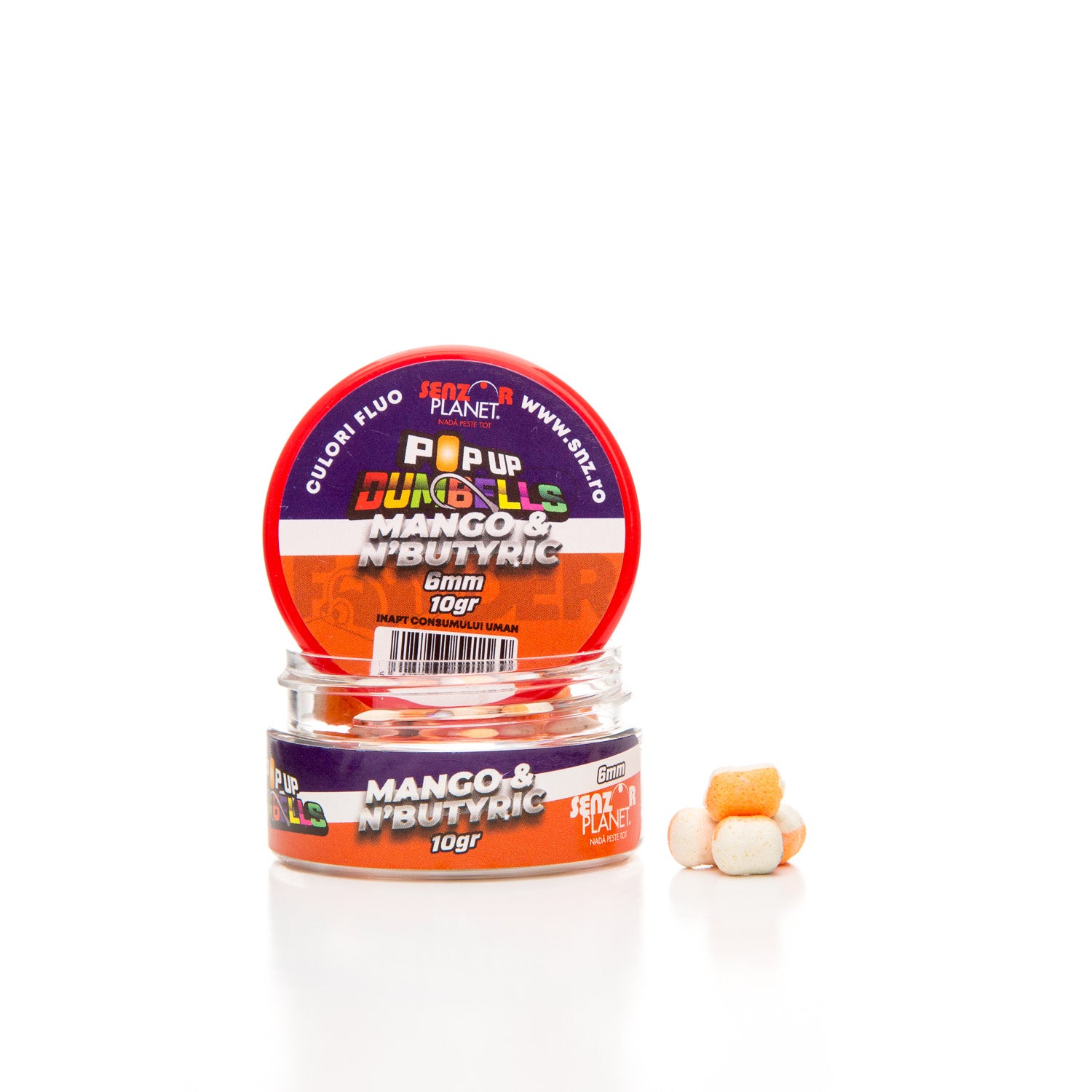 DUMBELLS BICOLOR SENZOR METHOD FEEDER MANGO &amp; N-BUTYRIC 6mm 10g