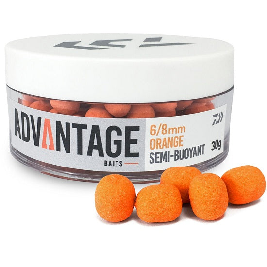 Dumbell Daiwa Critic Echilibrat Advantage Semi Buoyant 6/8mm Ciocolata Portocaliu 30g/borcan