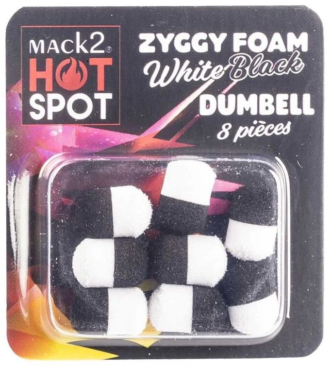 Dumbell MACK2 Ziggy Foam Dumbell Two Tone, Alb-Negru, 12mm, 8buc/pac