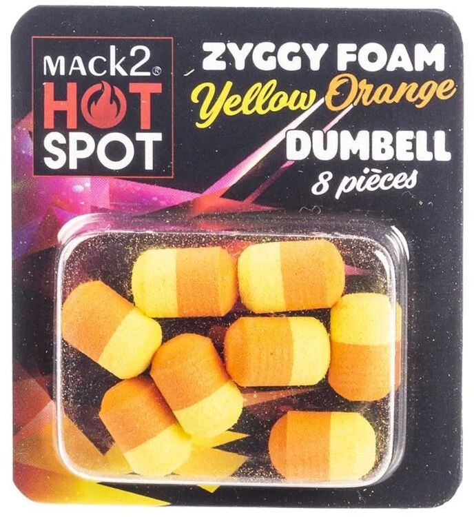 Dumbell MACK2 Ziggy Foam Dumbell Two Tone, Galben-Portocaliu, 12mm, 8buc/pac