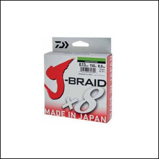 FIR TEXTIL DAIWA J-BRAID X8 CHARTREUSE 013MM 8.0KG 300M
