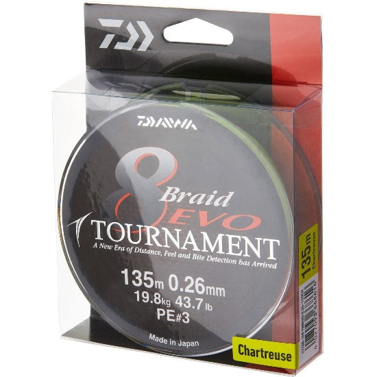 FIR TEXTIL DAIWA TOURNAMENT X8 EVO CHARTREUSE 010MM/6,7KG/135M