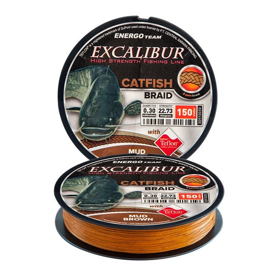 FIR ENERGO TEAM EXCALIBUR CATFISH 8YARN BRAID 150M 0.35MM BROWN