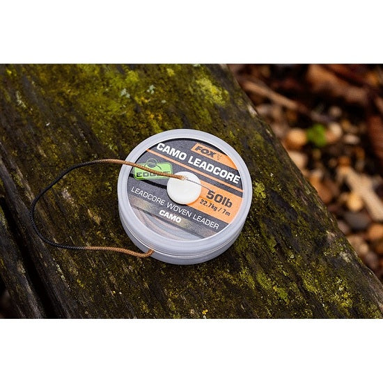 FIR LEADCORE FOX CAMO WOVEN LEADER 25M 50LB
