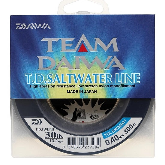 FIR MONOFILAMENT DAIWA T D SALTWATER ALBASTRU TRANSLUCID 300M 0.30MM
