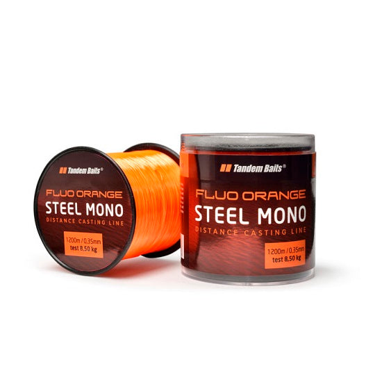 FIR MONOFILAMENT TANDEM BAITS STEEL MONO FLUO ORNAGE 1200MT 0.30MM