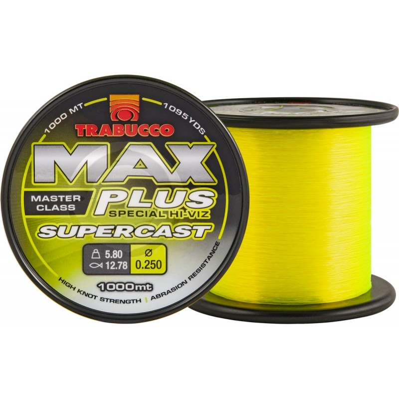 FIR MONOFILAMENT TRABUCCO MAX PLUS SUPERCAST FLUO YELLOW 1000M