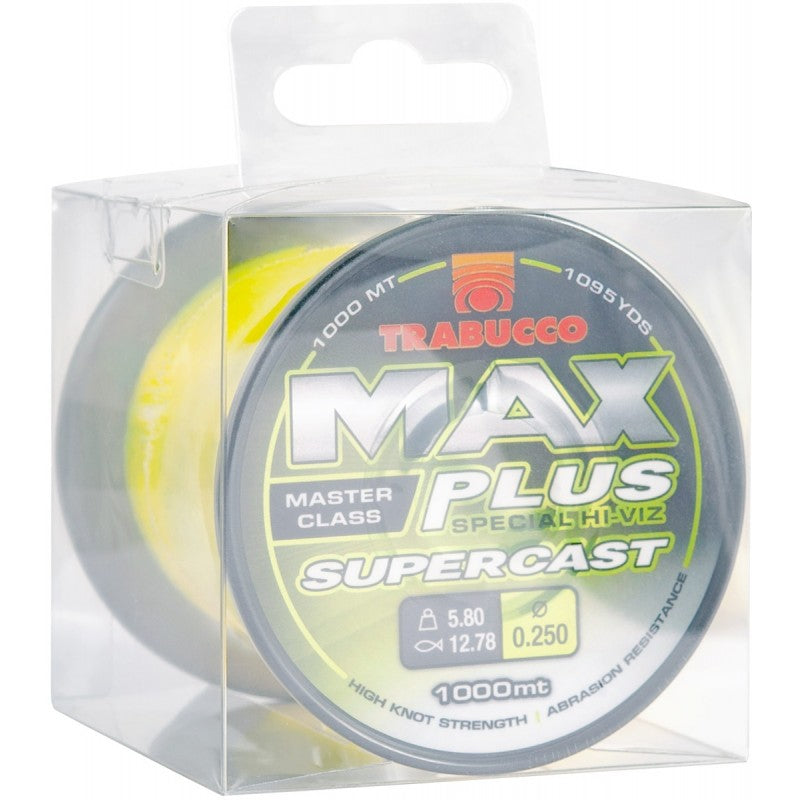 FIR MONOFILAMENT TRABUCCO MAX PLUS SUPERCAST FLUO YELLOW 1000M