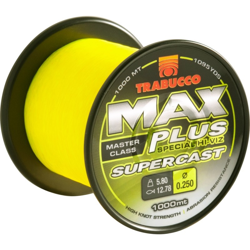 FIR MONOFILAMENT TRABUCCO MAX PLUS SUPERCAST FLUO YELLOW 1000M