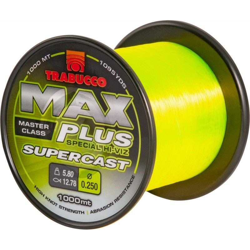 FIR MONOFILAMENT TRABUCCO MAX PLUS SUPERCAST FLUO YELLOW 1000M