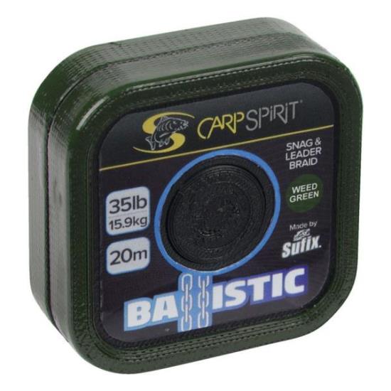 FIR TEXTIL CARP SPIRIT BALLISTIC BRAIDED LEADER 45LB 20.4KG 20MT CAMO GREEN