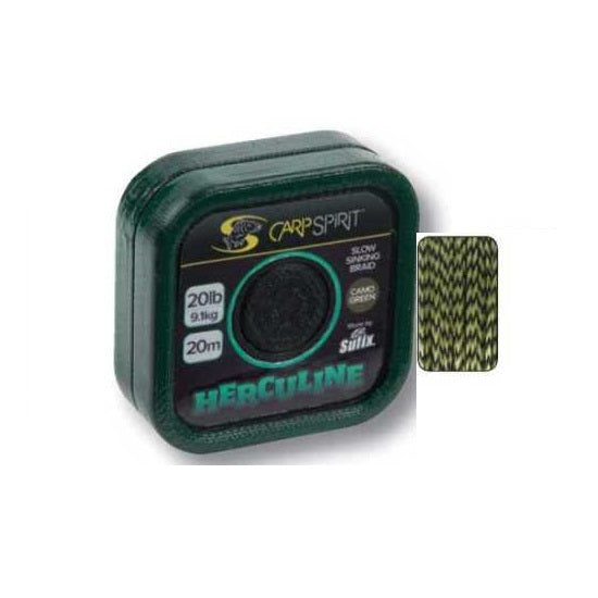 FIR TEXTIL CARP SPIRIT HERCULINE BRAID 15LB 6.8KG 20MT CAMO GREEN